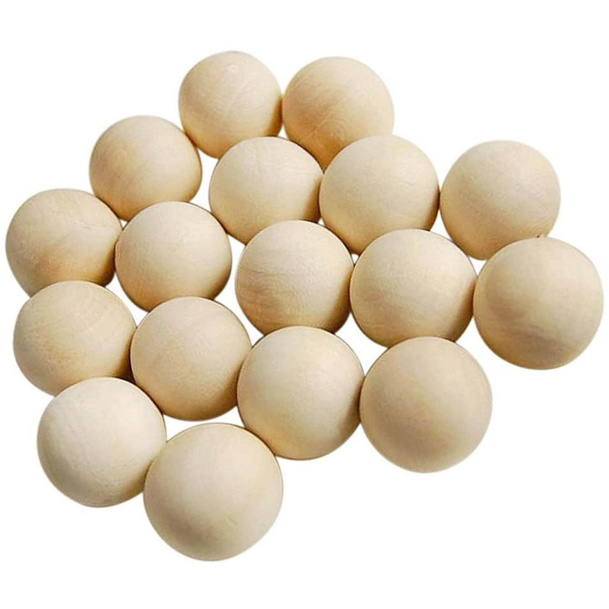 100PCS NATURAL WOOD ROUND BALL SPACER BEADS DIY CRAFT JEWELRY DECORATION NICE